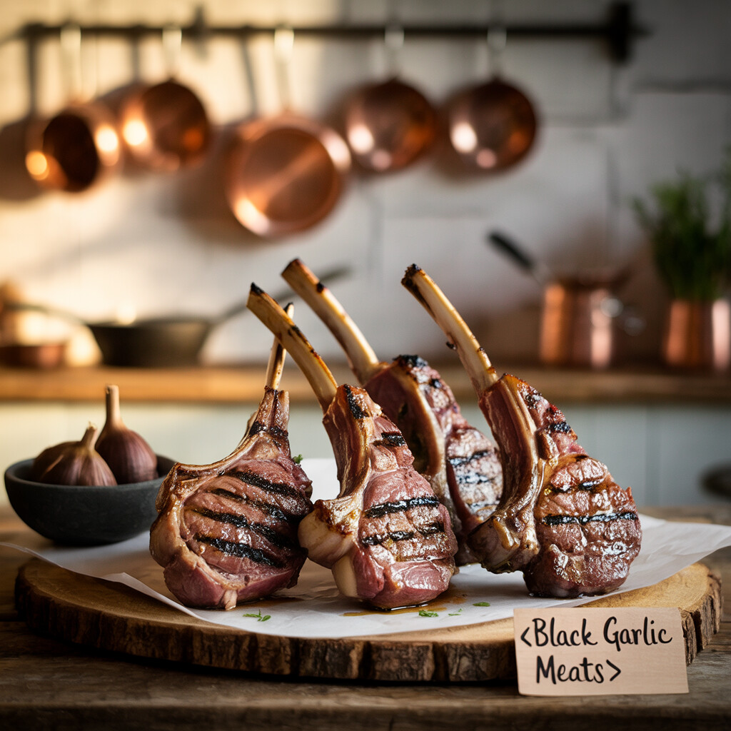 Health Benefits of Black Garlic in Meat-Based Diets - Black Garlic Meats Illustrating Nutritional Advantages