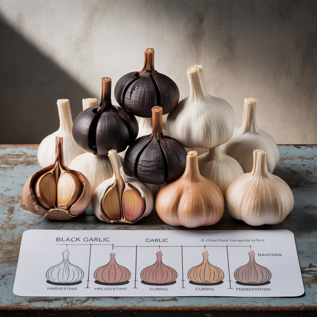 Visual Guide to the Regular Garlic Production Process and Flavor Profiles