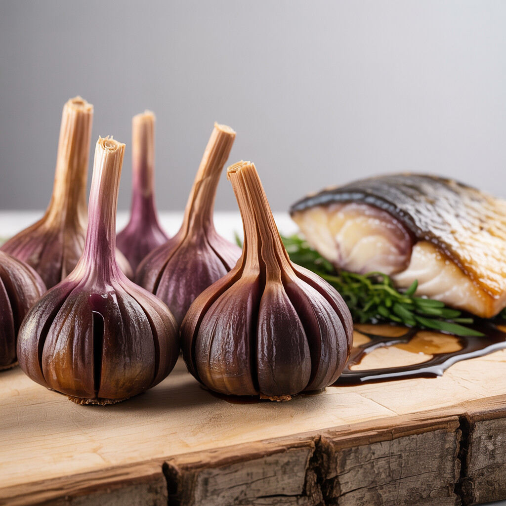 Delicious Black Garlic Fish Dish Highlighting Health Benefits of Black Garlic Fish