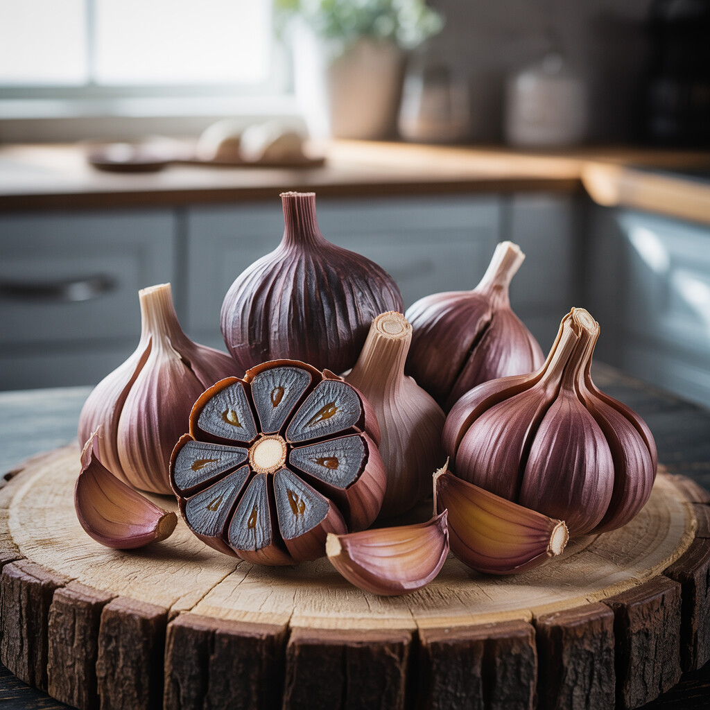 Visual Comparison of Online Options for Black Garlic Vs Regular Garlic Availability